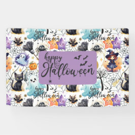 Encantadora pancarta de Halloween