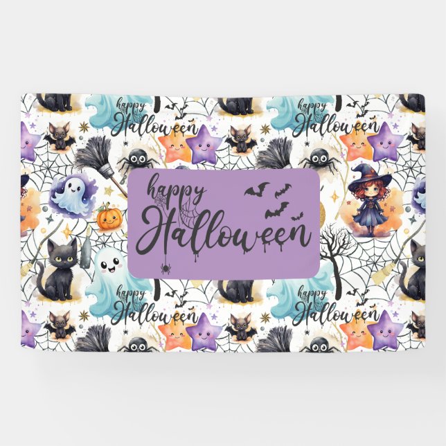Encantadora pancarta de Halloween (Horizontal)