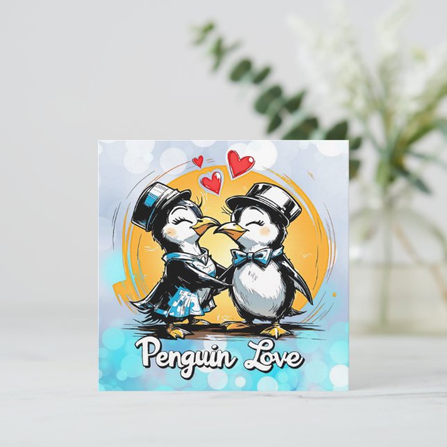 Encantadora pareja de pingüinos (Anverso de pie)