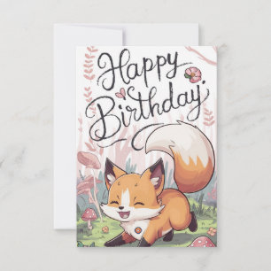 Encantadora tarjeta de cumpleaños Fox encantada