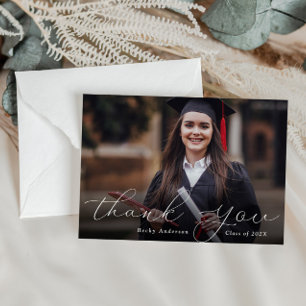 encantadora tarjeta de graduación de script de agr