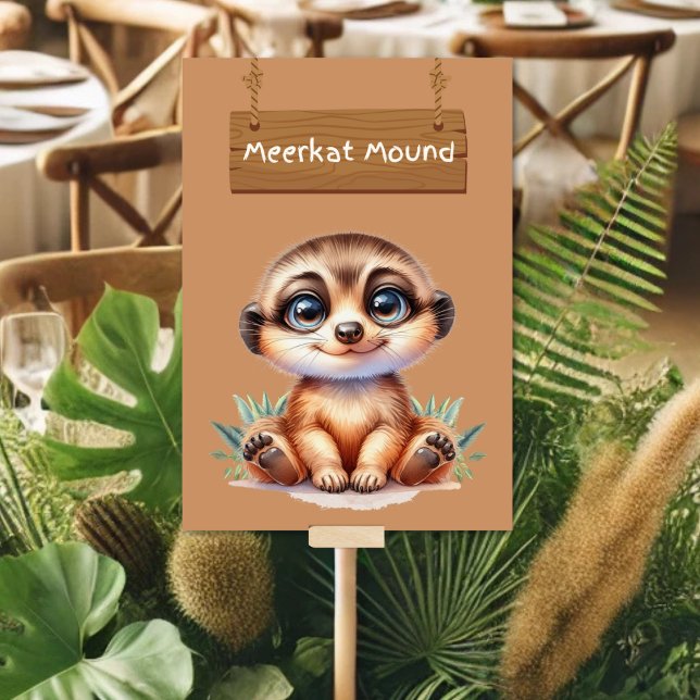 Encantadora tarjeta de mesa redonda de Meerkat (Subido por el creador)