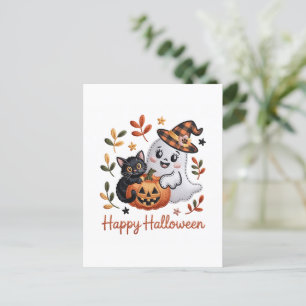 Encantadora tarjeta de saludo de Halloween - Embr 