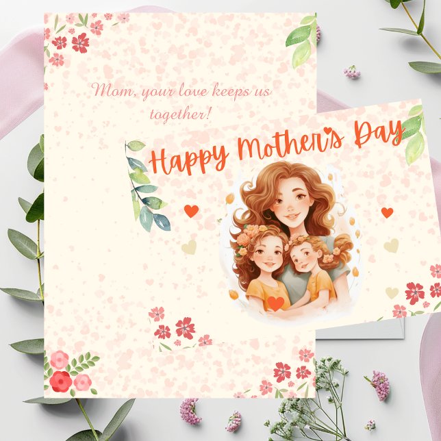 Encantadora tarjeta del día de la madre con tarjet (Subido por el creador)