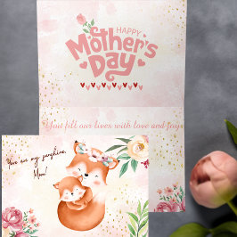 Encantadora tarjeta del día de la madre de Fox