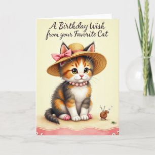 Encantadora Tarjeta Felina de Cumpleaños