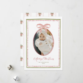 Encantadora tarjeta fotográfica de Navidad pintada