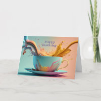 Encantadora Tarjeta Pastell Fantasy de Cumpleaños