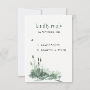 Encantadora tarjeta RSVP de Bodas de Madera Silves