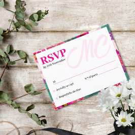 Encantadora tarjeta RSVP Romance Garden