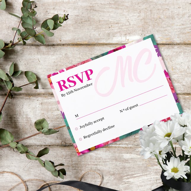 Encantadora tarjeta RSVP Romance Garden (Subido por el creador)