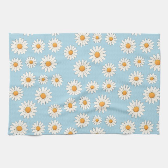 Encantadora toalla de cocina floral de Daisy (Horizontal)