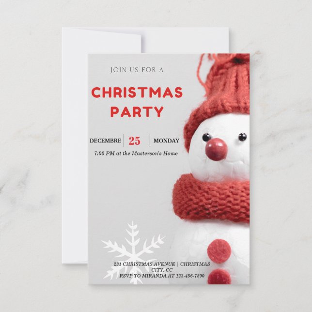 Encantadoras invitaciones al partido de Navidades  (Anverso)