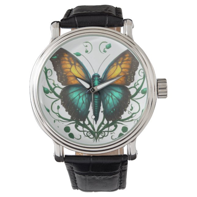 "Encantadoras mariposas: Diseñando reloj (Anverso)