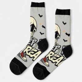 Encantadores calcetines de Halloween en Skeleton -