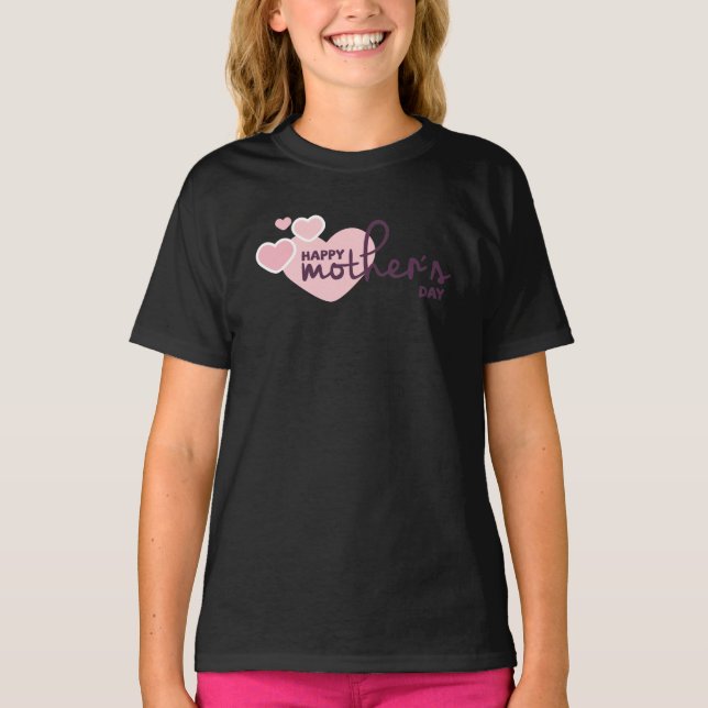 Encantadores corazones rosados felices camiseta de (Anverso)