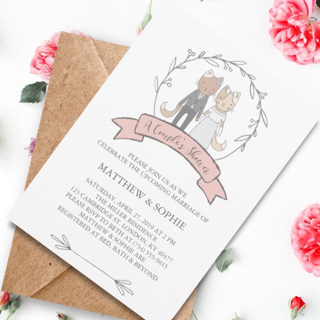 Encantadores Gatos Una Invitación De Ducha Pareja (Subido por el creador)