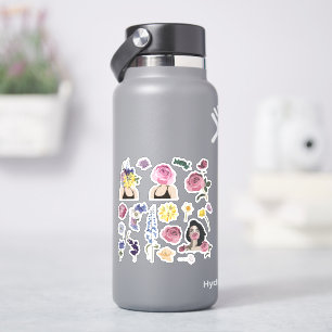 Encantadores pegatinas con ramo de flores de prima
