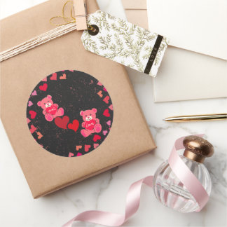 Encantadores Pegatinas de oso y corazón