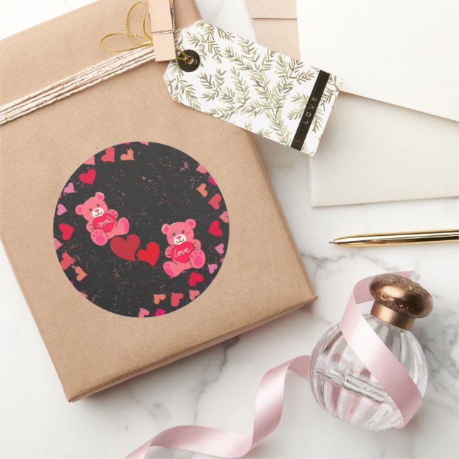 Encantadores Pegatinas de oso y corazón (Regalar)