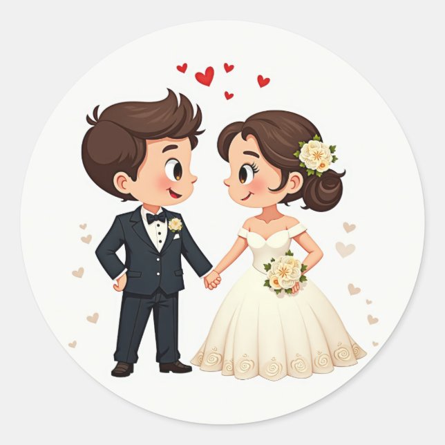 Encantadores Pegatinas de parejas Bodas (Anverso)