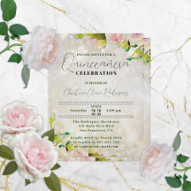 Encantadores Rosas de acuarela Invitación Quinceañ