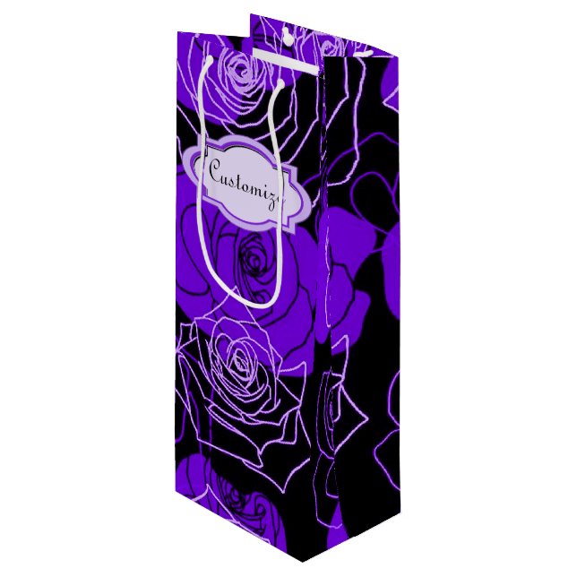 Encantamiento Rosas morados Bolsa de regalo de vin (Angulo Anverso)