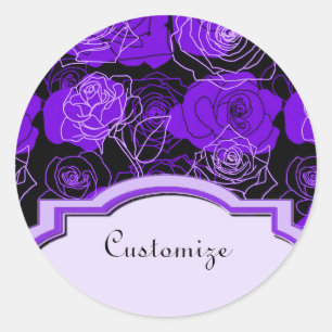 Encantamiento Rosas morados Pegatinas florales