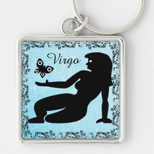 Encanto azul del llavero del virgo del Rótulo del