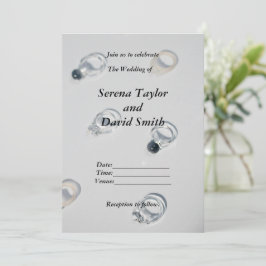 Encanto clásico: Invitación a la boda negra y gris