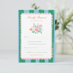 Encanto Coquette Pintado a Mano RSVP de Boda