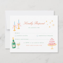Encanto Coquette RSVP de boda pintado a mano
