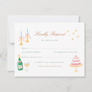 Encanto Coquette RSVP de boda pintado a mano