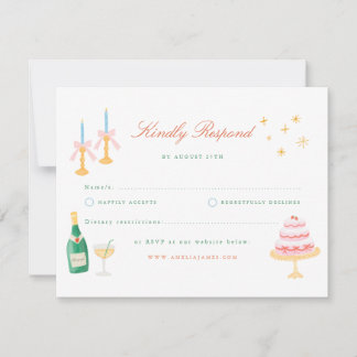 Encanto Coquette RSVP de boda pintado a mano