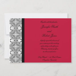 Encanto de Damasco en la invitación a la boda roja