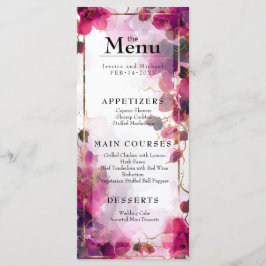 Encanto de Fuchsia de menú y bebida: acuarela