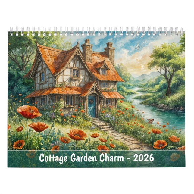 Encanto de Jardín de Cabaña – Calendario Escénico  (Tapa)