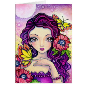 Encanto de la amapola - tarjeta en blanco