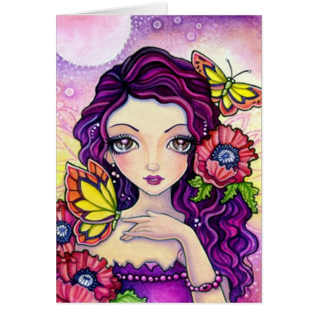 Encanto de la amapola - tarjeta en blanco (Frente)