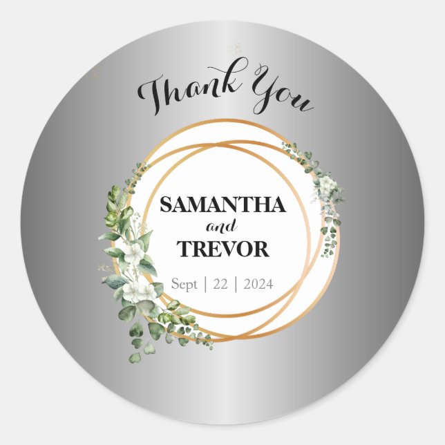 Encanto de oro: Pegatina botánico personalizado (Anverso)