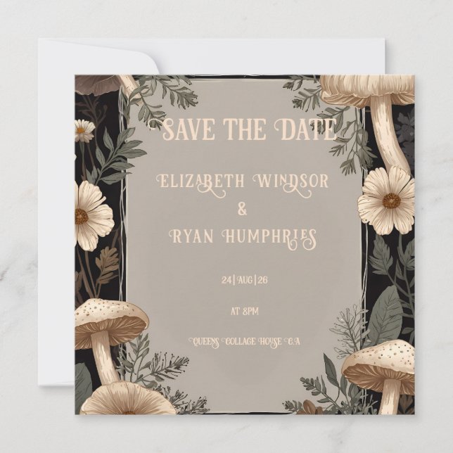 Encanto de Woodland: Invitación a una boda bruta (Anverso)