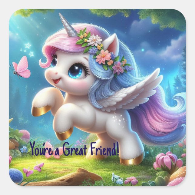 Encanto del Pegatina unicornio personalizado (Anverso)