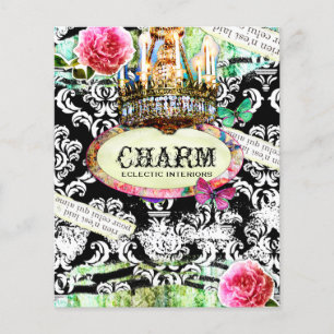 Encanto GC SHABBY Vintage Flyer Negro Damask