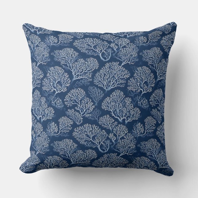 Encanto náutico: almohada azul marino con diseño d (Anverso)