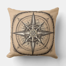 "Encanto Navigacional: Almohada impresa de brújula