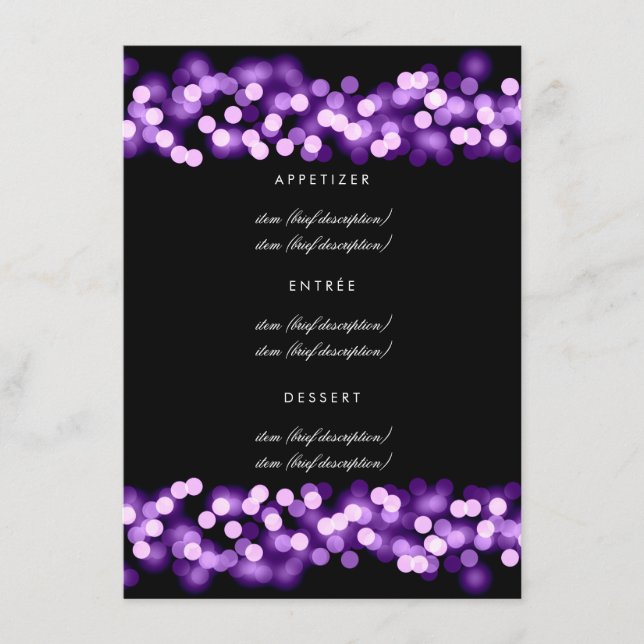 Encanto púrpura de Hollywood del menú elegante de (Anverso)