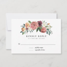 Encanto rústico Burgundy Boda Floral Rosa RSVP