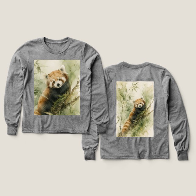 Encanto Rústico del Panda Rojo (Diseño frontal y trasero)