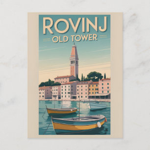 Encanto Vintage: Antigua Torre de Rovinj Tarjeta P