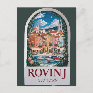 Encanto vintage: Vieja torre de la postal de Rovin